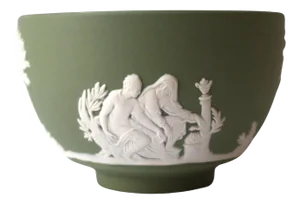 Wedgwood Jasperware Bowl Sage Green and White Neoclassical Style