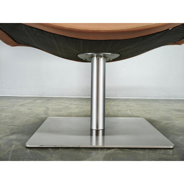 1990s Wave Leather Lounge Chair by Peter Maly for Tonon, Italy, 1990s For Sale - Image 5 of 15