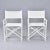 Ficks Reed Set of 4 Vintage White Rattan Bamboo Canvas Sling Folding Directors Chairs For Sale - Image 4 of 16