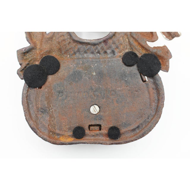 Mid 19th Century Mid-Late 19th Century American Cast Iron Hunt Motif Wall Match Holder For Sale - Image 5 of 9