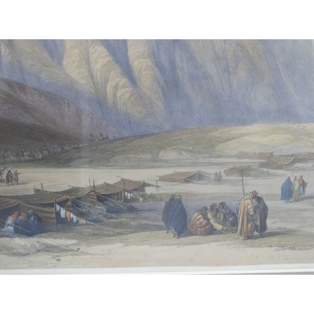 David Roberts r.a. Colored Lithograph Encampment of the Aulad Sa'id Mount Sanai For Sale - Image 4 of 7
