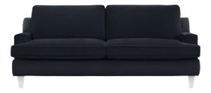 Brett Queen Sleeper Sofa, Performance Navy Velvet, Ivory Legs