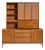 Barney Flagg for Drexel Parallel Mid Century Walnut and Cane Credenza and Hutch For Sale