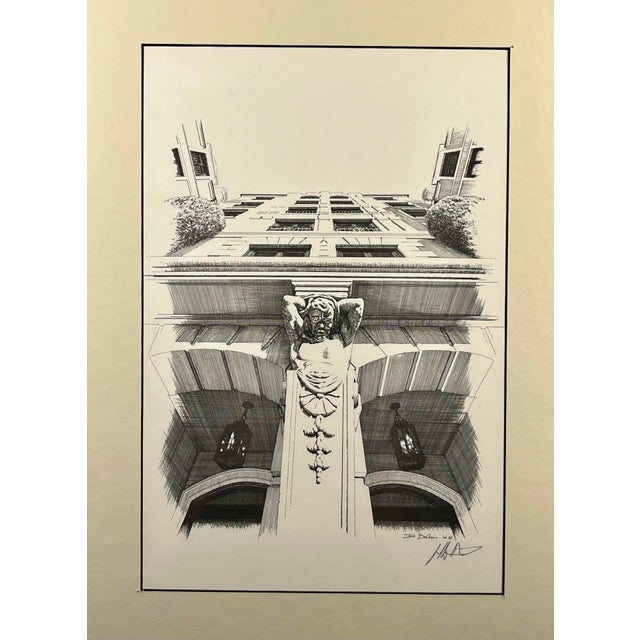 2002 Intaglio Print "Country Club Manor Column" by California Artist Jeff DiCicco Signed in pencil (right lower corner)...