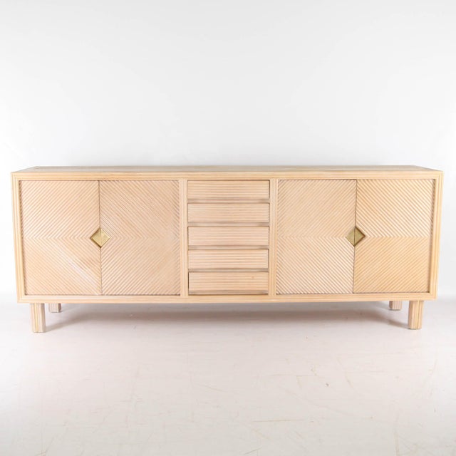 Rattan and Brass Sideboard, 1970s For Sale - Image 6 of 18