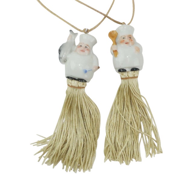 Vintage Chef Porcelain Tassels Sachets A Pair Chairish