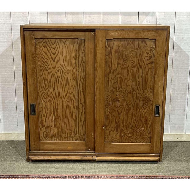 English Fir Sideboard with Sliding Doors, 1930s For Sale - Image 18 of 18