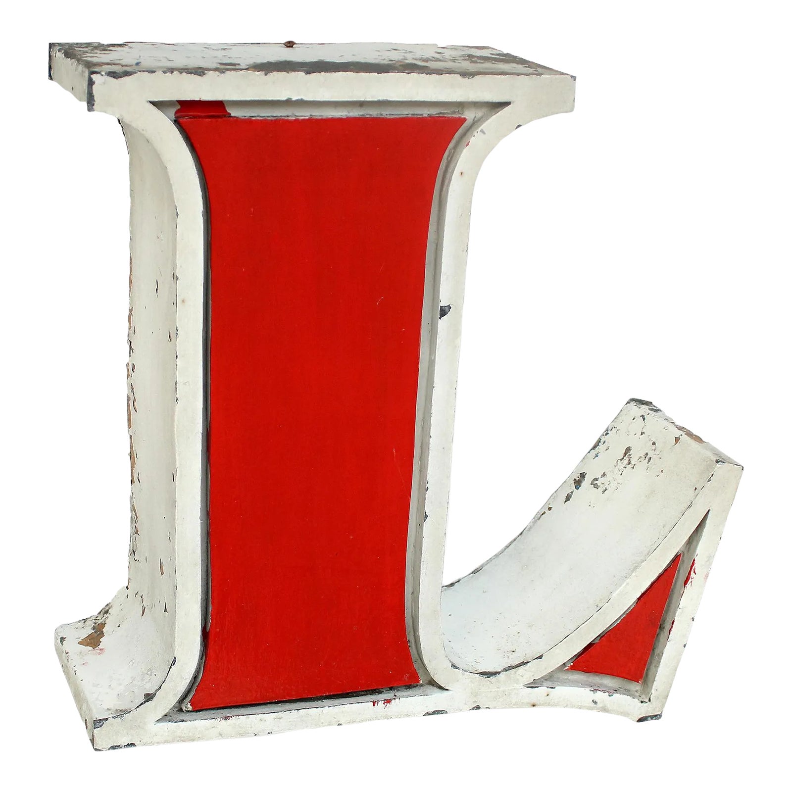 1960s Vintage Industrial Channel Letter L Volumetric Signage 3d Made in ...