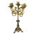 Single Antique Gothic Revival Brass 6 Light Candelabra For Sale