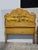 Wood Pair Vintage French Provincial Hand Painted Gold Floral Twin Headboards W Rails For Sale - Image 7 of 17