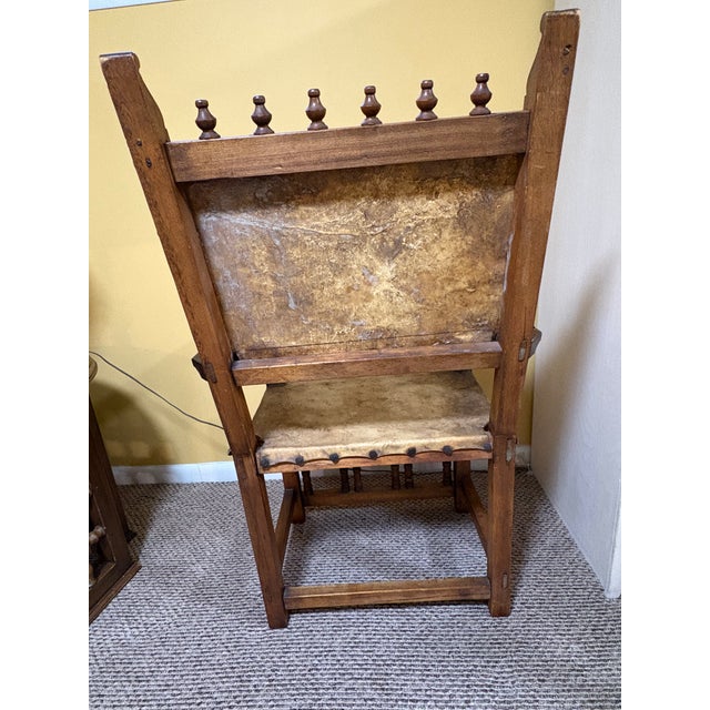 Baroque 17th Century Baroque Oak/Leather Armchair For Sale - Image 3 of 6