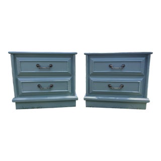 1960s Palm Beach Regency Faux Bamboo Nightstands- a Pair For Sale