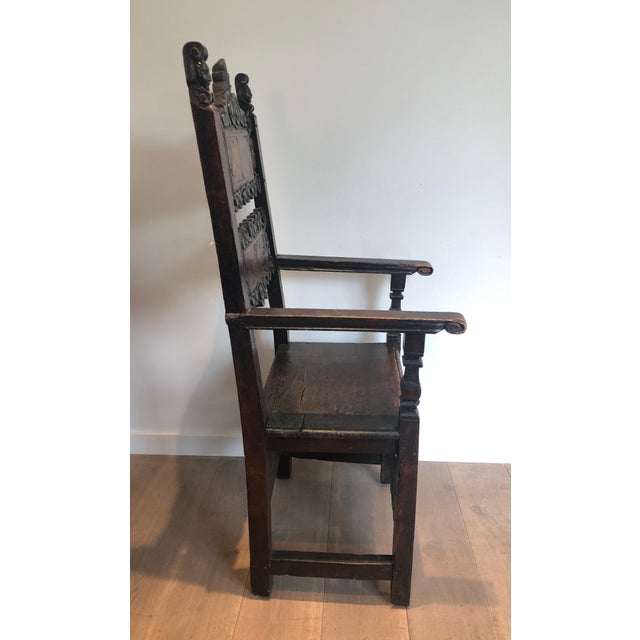 Renaissance 17th Century Set of an Italian Renaissance walnut armchair and pair of chairs For Sale - Image 3 of 12