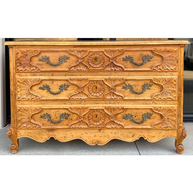 French Louis XIV Style Carved Pine Chest or Commode For Sale - Image 10 of 10
