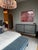 Custom Dresser from Century Furniture A modern gray 6-drawer dresser with a dark frame and a polished open metal base. 72”...