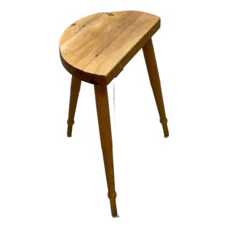 Tall Tripod Stool in Solid Pine, by a Danish Cabinetmaker, Mid Century, Ca 1960s For Sale