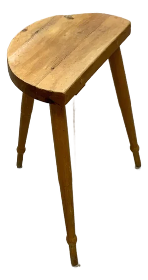 Tall Tripod Stool in Solid Pine, by a Danish Cabinetmaker, Mid Century, Ca 1960s