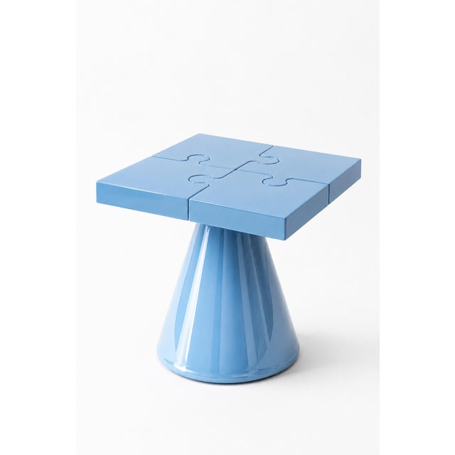 Blue Popzlle Side Table in Blue Lacquer by Alexandre Ligios For Sale - Image 8 of 11