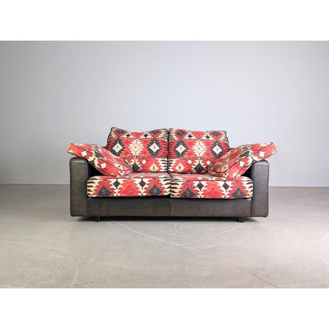 Postmodern Vintage Leather Sofa by Giorgio Soressi, 1990s For Sale - Image 3 of 11