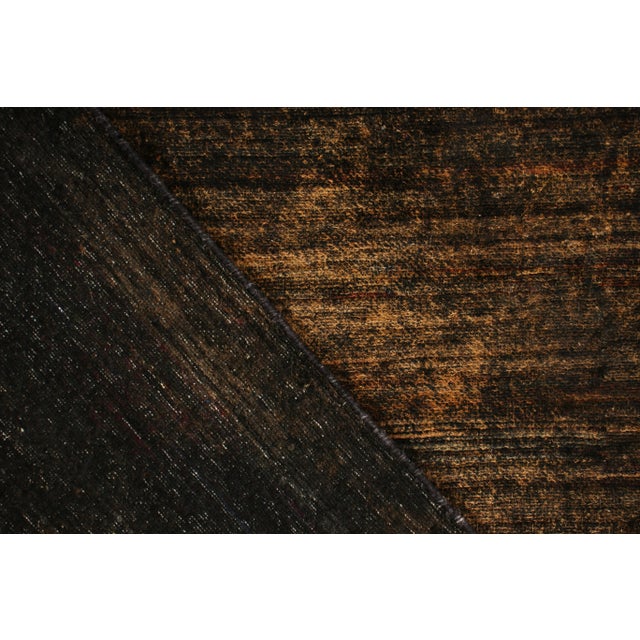 2010s Handmade Modern Rug Brown and Black Striped Pattern by Rug & Kilim For Sale - Image 5 of 6