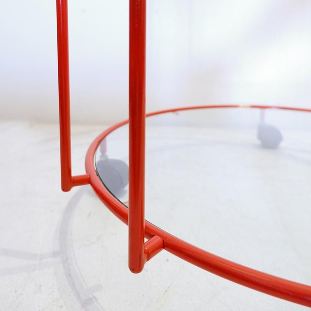 Mid-Century Modern Metal and Glass Serving Cart or Side Table, 1970s For Sale - Image 3 of 10