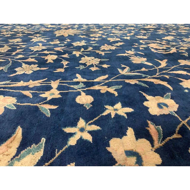 Navy Blue Pasargad DC Early 20th Century Agra Rug With an All-Over Pattern For Sale - Image 8 of 9