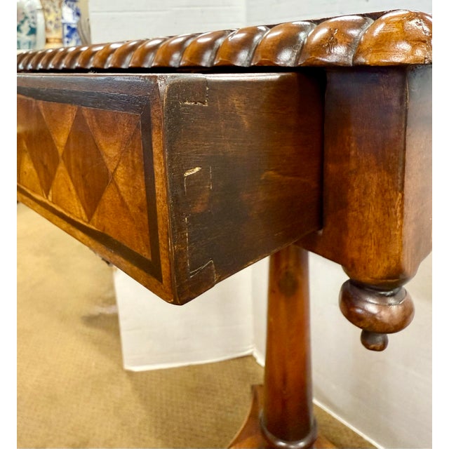 French Louis XV Style Marquetry Square Pedestal Table For Sale - Image 3 of 8