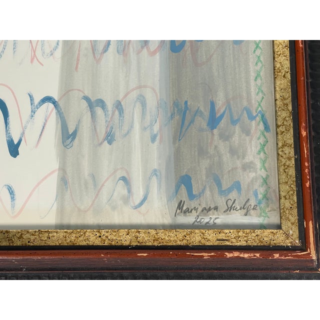 1970s Contemporary Abstract Painting in Antique Frame For Sale - Image 4 of 4