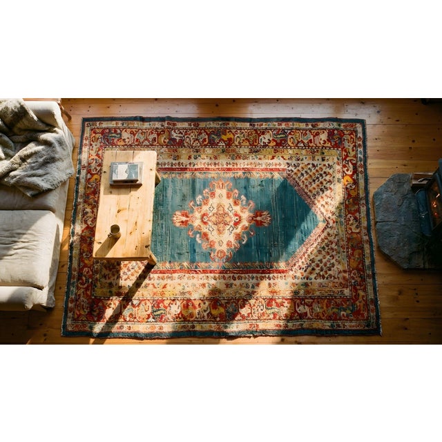 Late 19th Century Turkish Angora Oushak Carpet ( 5' 2'' x 9' 4'' - 157 x 284 ) For Sale - Image 12 of 14