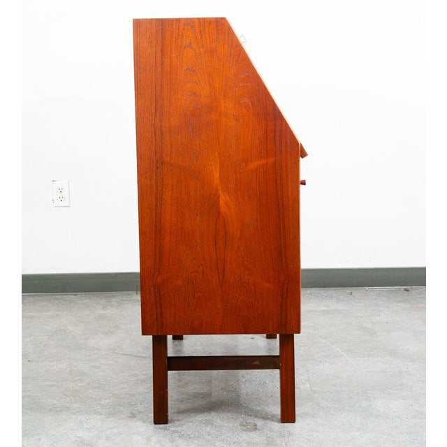 Mid-Century Modern Mid Century Danish Modern Secretary Desk Bureau Denmark Teak Drawers Drop Down For Sale - Image 3 of 12