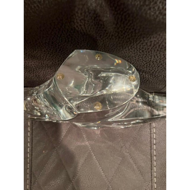 French Mid 20th Century Baccarat Crystal Horse Head Sculpture For Sale - Image 3 of 4