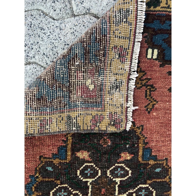 1960s 1960s Vintage Turkish Door Mat Handmade Rug For Sale - Image 5 of 6