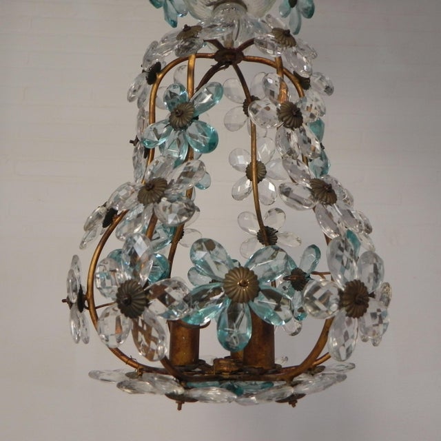 Pendant Lamp in Blue and Clear Crystal, 1930s For Sale - Image 10 of 18