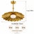 Metal Handmade Brass Flower Chandelier, Hammered Floral Pendant Light, Art Deco Ceiling Fixture For Sale - Image 7 of 13