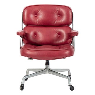 Vintage Eames for Herman Miller Time Life Red Leather Lobby Office Chair 1960s For Sale