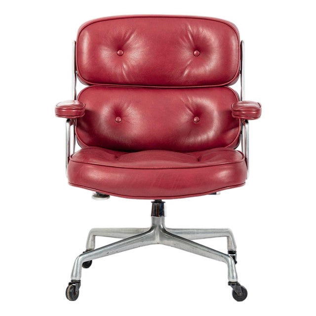 Vintage Eames for Herman Miller Time Life Red Leather Lobby Office Chair 1960s For Sale