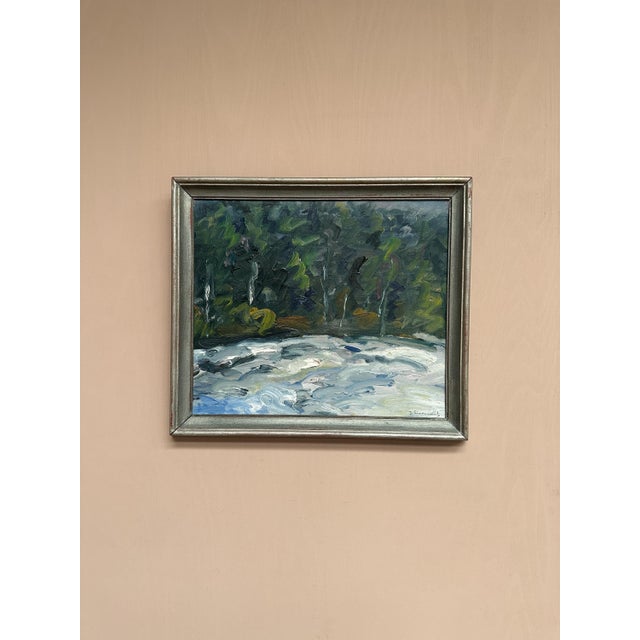 Bertil Lindecrantz, Vinterlandskap, 1950s, Oil on Canvas, Framed For Sale - Image 7 of 18