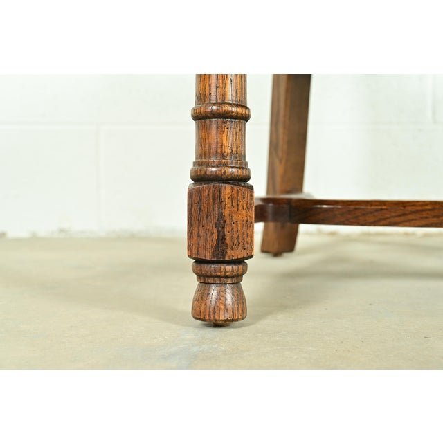 Brown Century Furniture French Country Carved Solid Oak Ladder Back Armchairs, Pair For Sale - Image 8 of 13