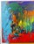 Artist Mark Adler Original Abstract Acrylic Dynamic Dripping Painting on Canvas Measures 48" wide, 1 1/2" deep and 30"...