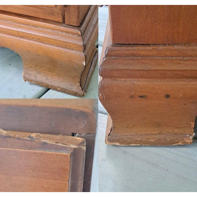 Antique Gov Winthrop Drop Front Secretary Desk Maple 4 Drawer Slant Front Chippendale Style For Sale - Image 12 of 13