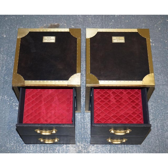 Cumberland Collection Nightstands with Red Velvet Lining from Timothy Oulton, Set of 2 For Sale - Image 15 of 18