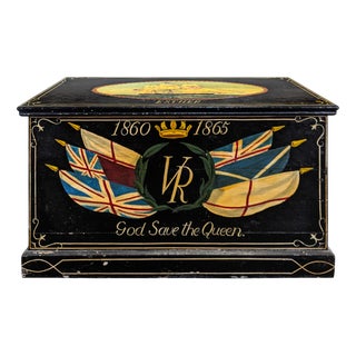 Hand-Painted English Marine Chest by Esther Ship For Sale