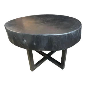 Wabi Sabi Side Table – Ebonized Wood, Rustic Modern Design