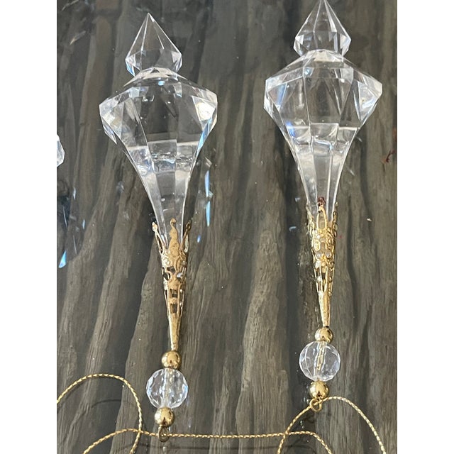 4 PCS Lucite Drops Tassels Ornaments For Sale - Image 4 of 5