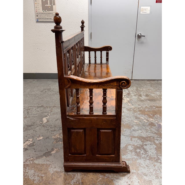 Gothic Revival Hall Bench/Settee, 19th Century For Sale - Image 4 of 12