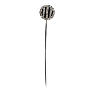 Vintage Art Deco Period Platinum, Diamond and Onyx Stick Pin
