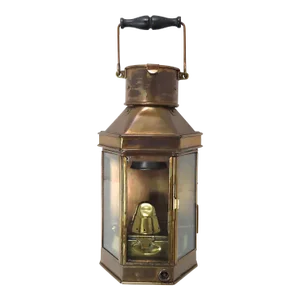 Authentic Vintage 1940s Grimley & Co. Birmingham Brass Ships Cabin Oil Lantern