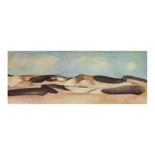 Early 21st Century Desert Shadow Landscape Watercolor Painting For Sale