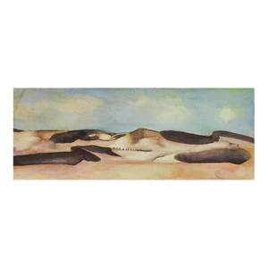 Early 21st Century Desert Shadow Landscape Watercolor Painting