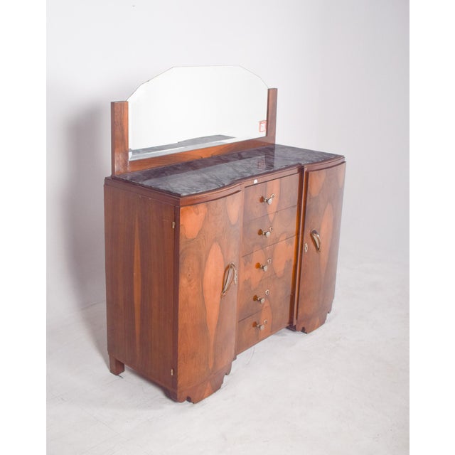 Vintage Portuguese Art Deco Mirror Sideboard, 1920 For Sale - Image 3 of 18
